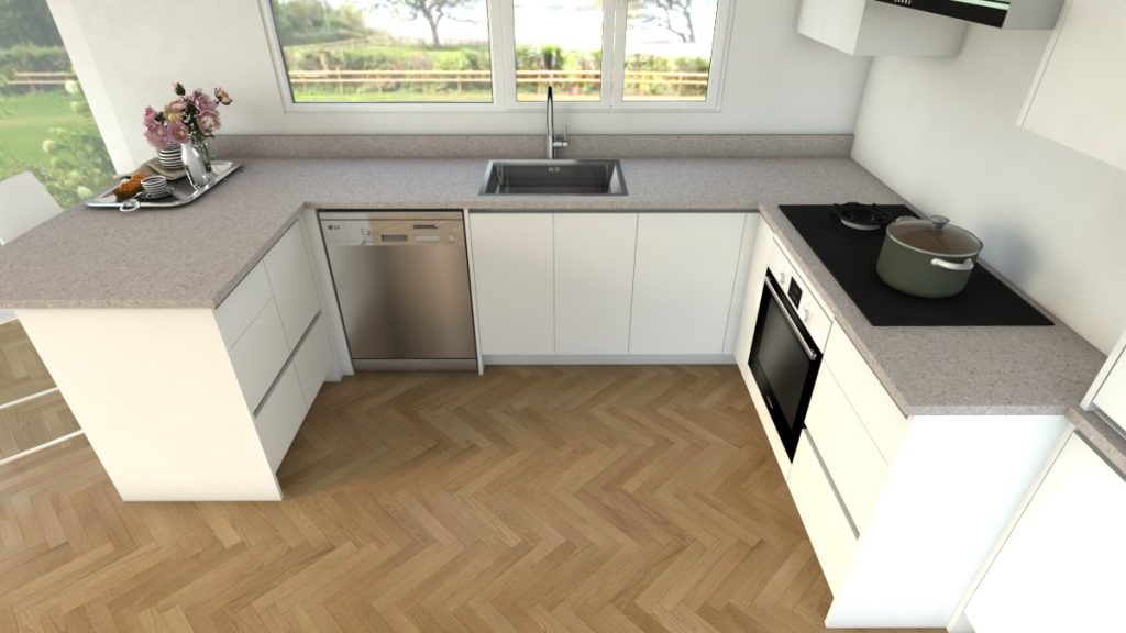 U-shaped kitchen