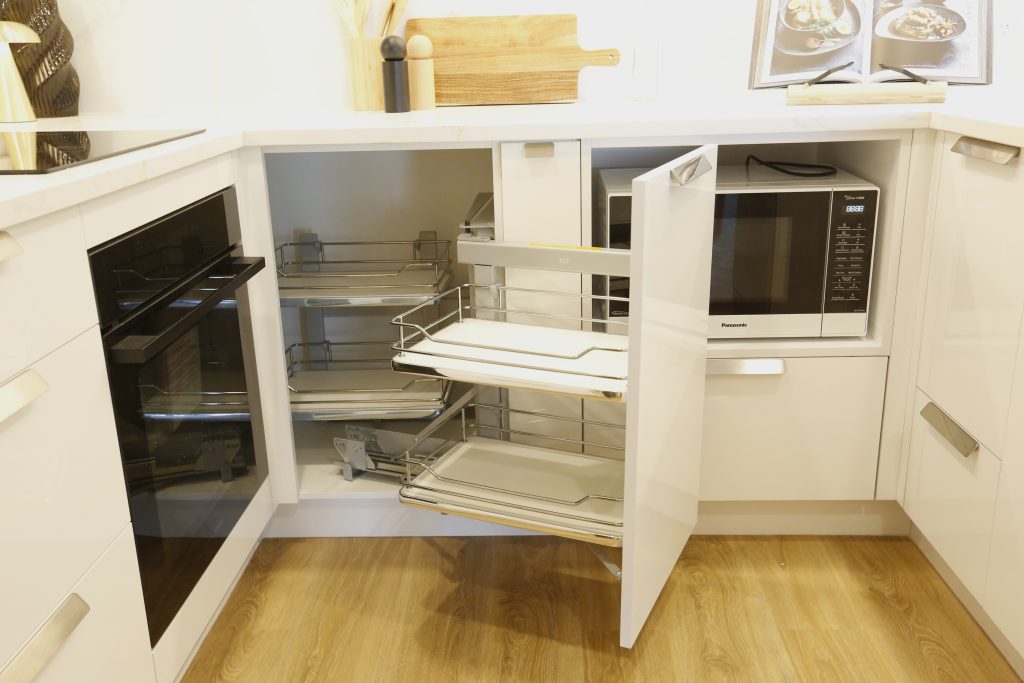 Fit NZ Magic Corner Unit - 2 Tier - 4 Solid Base Baskets - Universal Opening - Soft Close