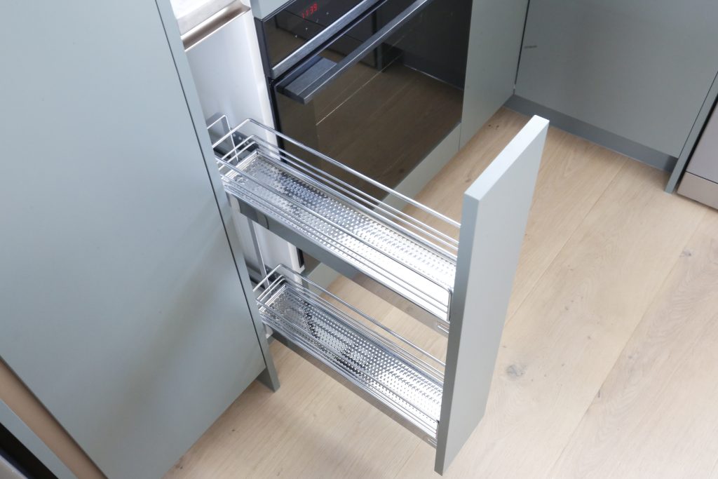 Stainless steel pull-out pantry