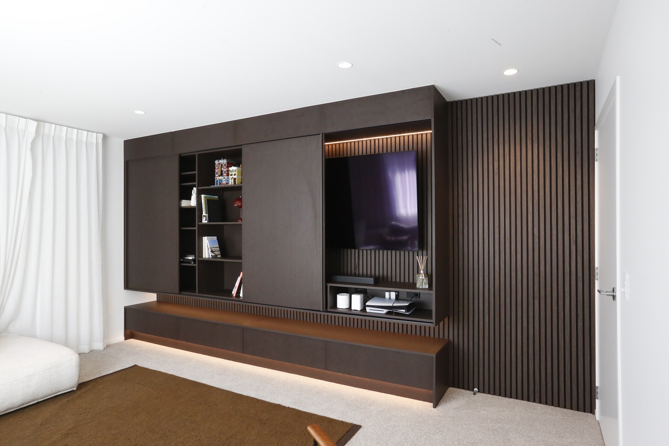 An Immersive Full-Wall Entertainment Unit