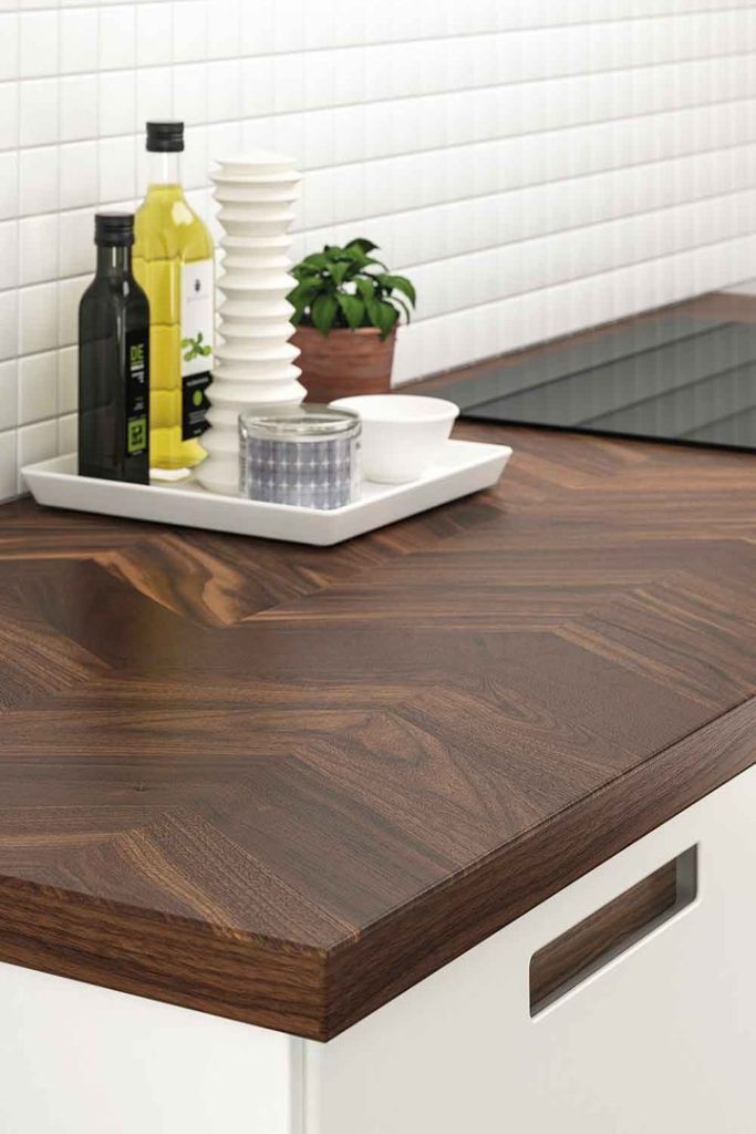 Dark oak real timber kitchen benchtop