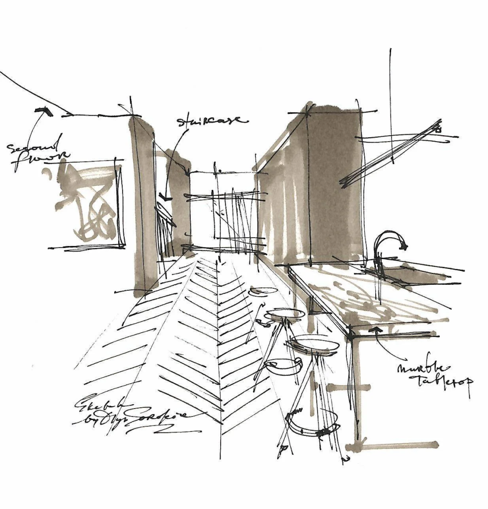 Simple interior design sketches