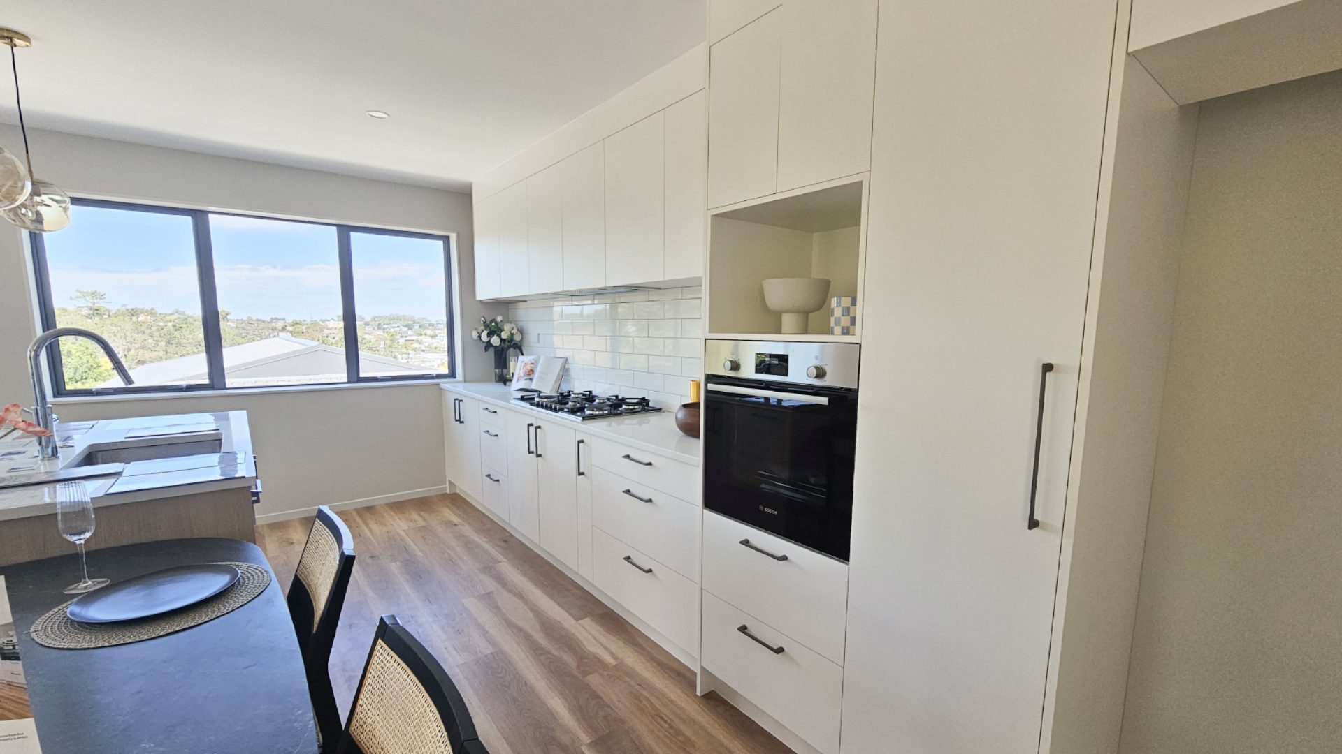 Creamy White Shades in a Modern Kitchen